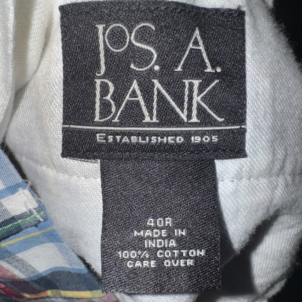 Jos. A. Bank Patchwork Madras Shorts Mens Plaid Multicolor 40 EXCELLENT - Picture 6 of 6